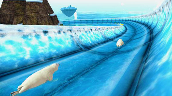 北极动物冻水滑块